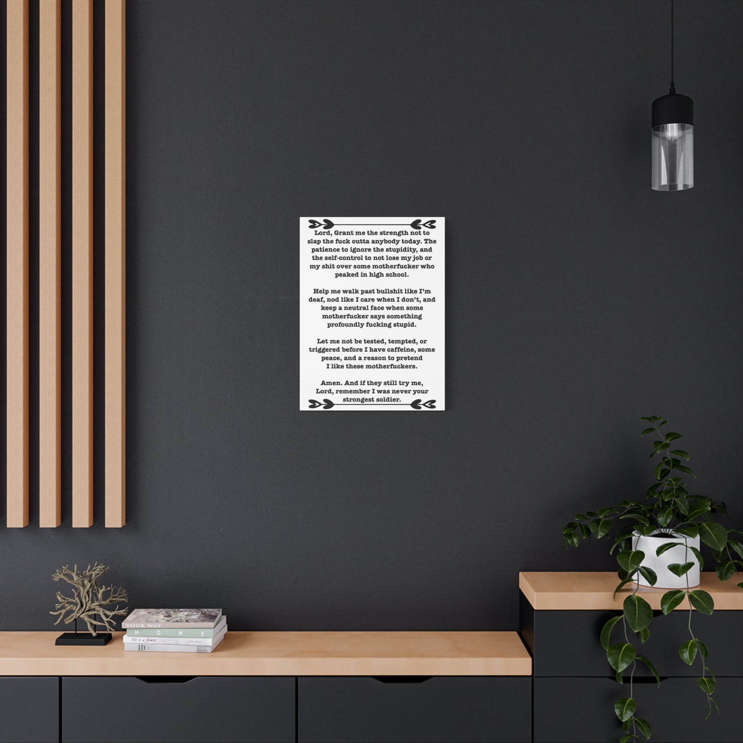 ClancyTees Serenity Prayer Canvas Wall Art Funny Profane Office Decor Sarcastic Home Gift