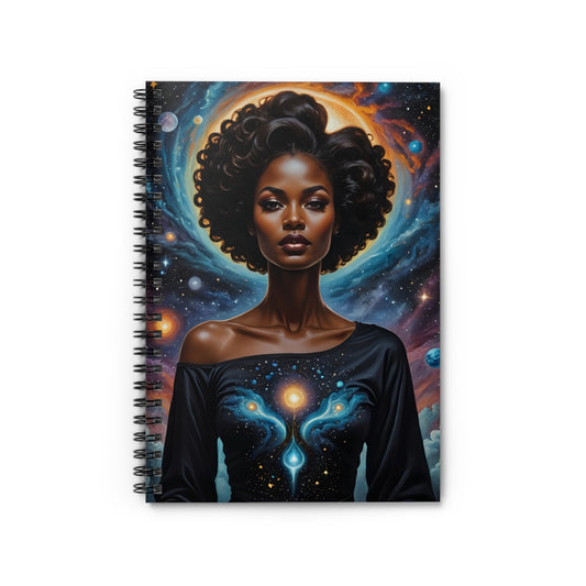 Afrofuturist Cosmic Spiral Notebook Ruled Line Journal Gift for Students Writers