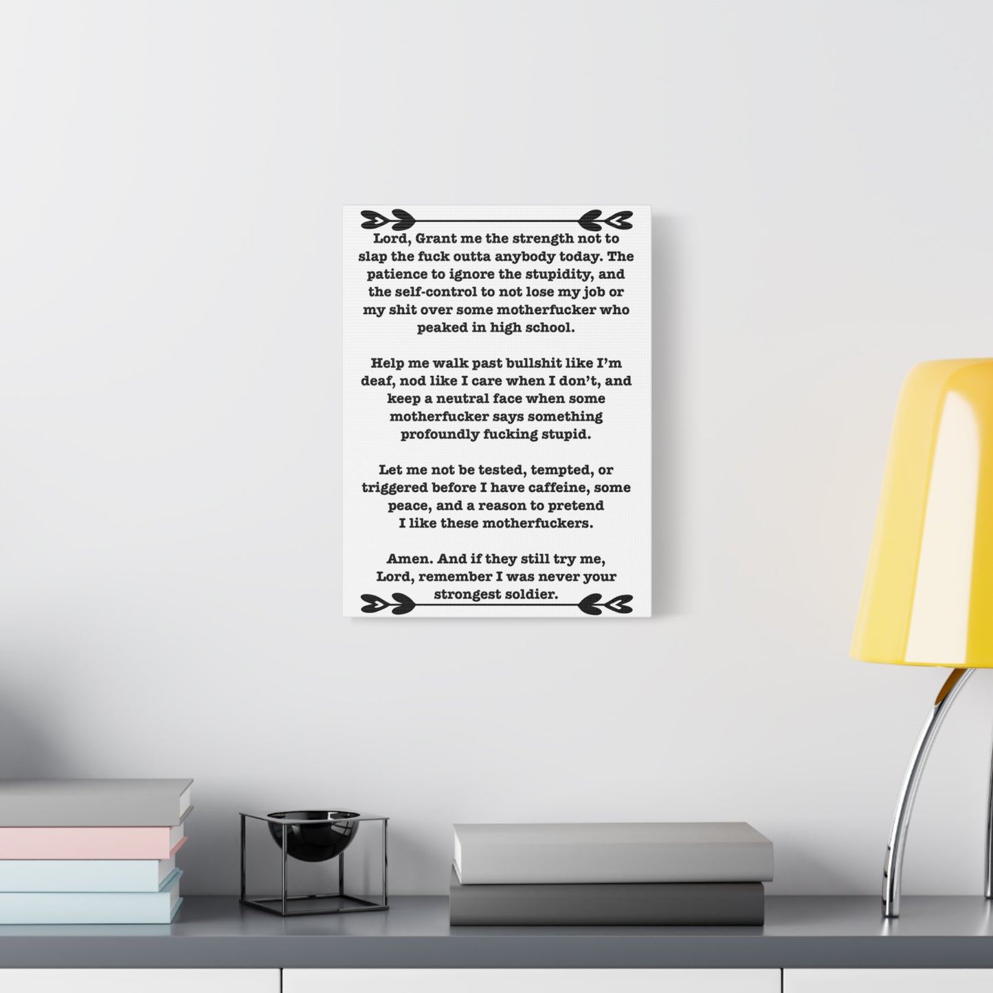 ClancyTees Serenity Prayer Canvas Wall Art Funny Profane Office Decor Sarcastic Home Gift