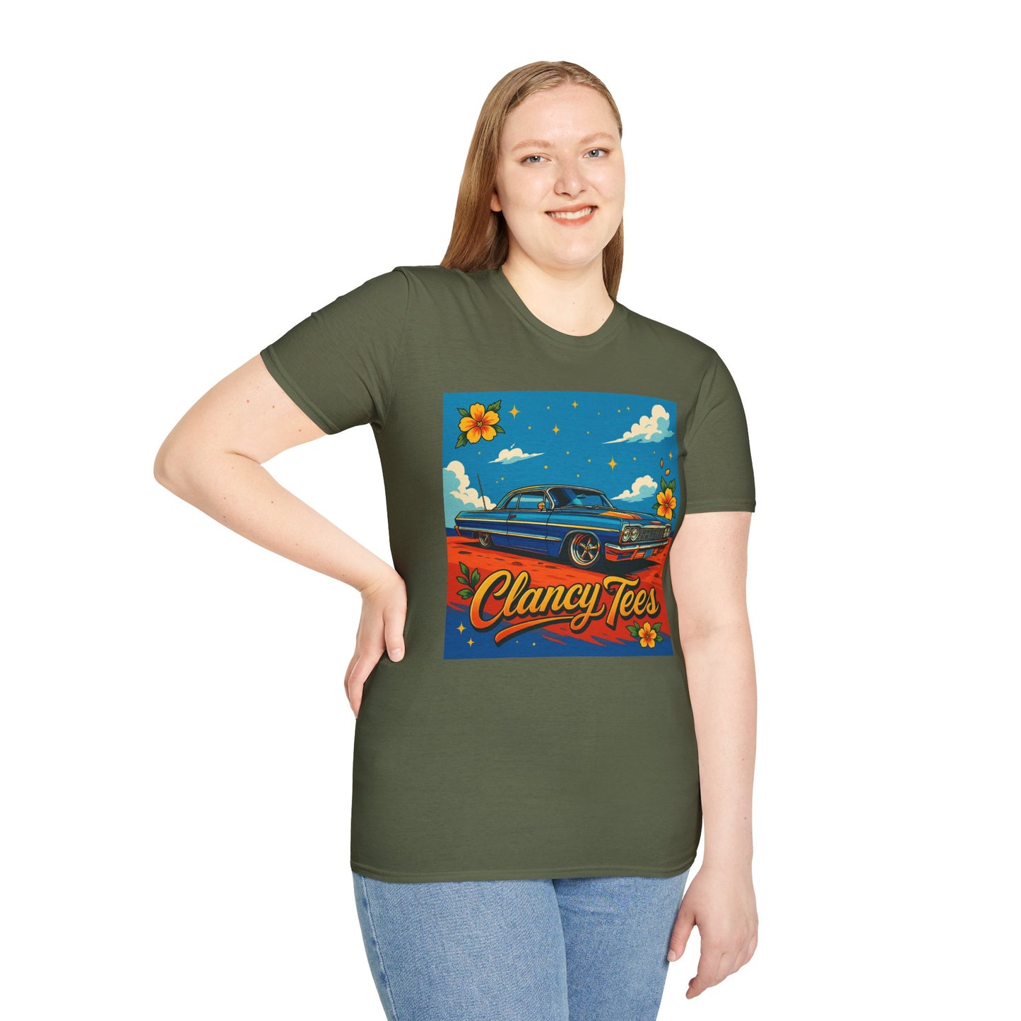 Lowrider Car Retro Shirt – Chicano Style Graphic Tee – Gift for Classic Car Lovers, Vintage Culture Fans, and Custom Car Aesthetic Addicts