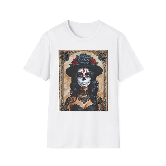 Sugar Skull T-Shirt – Gothic Calavera Tattoo Art Tee – Gift for Skull Collectors, Tattoo Lovers, and Dark Aesthetic Fans