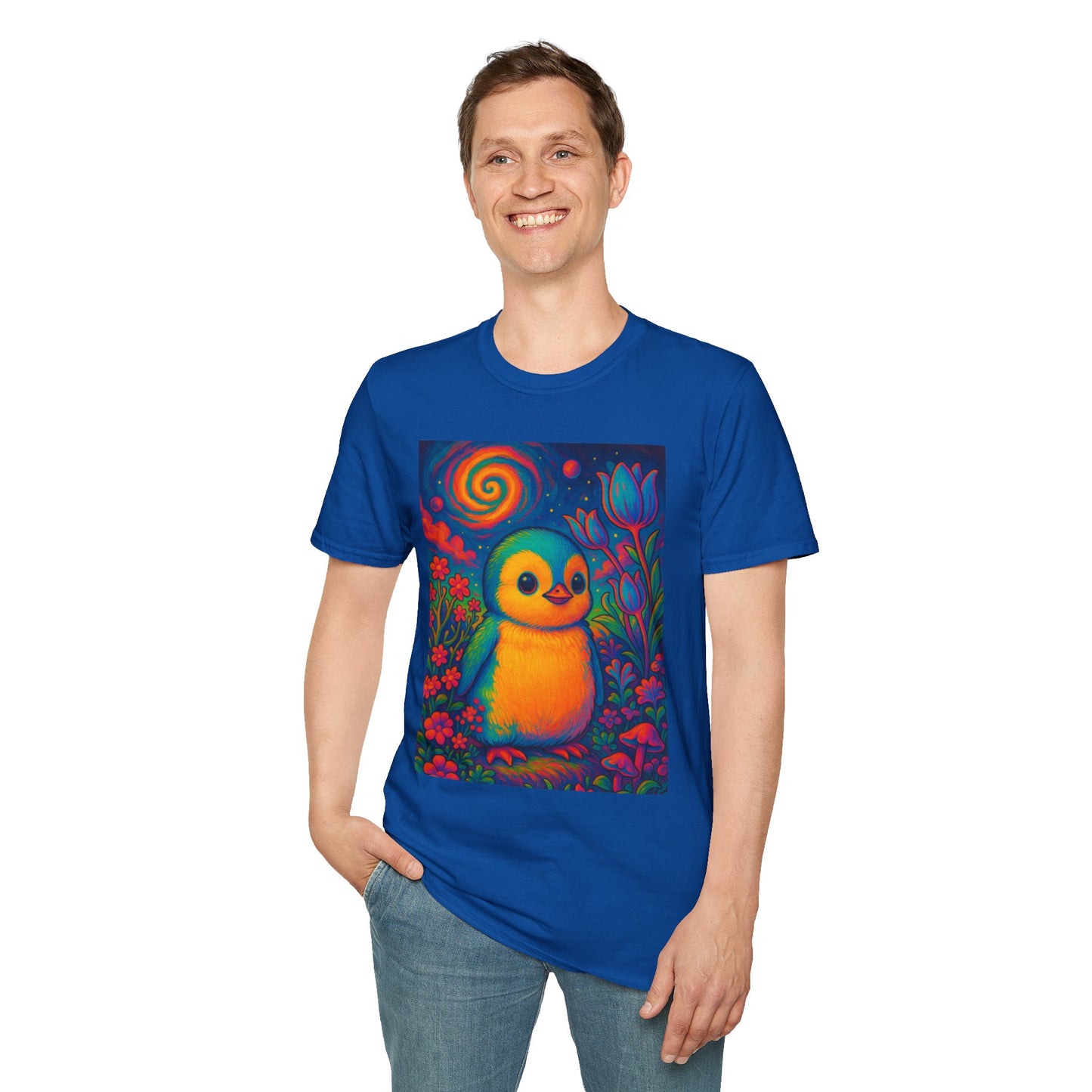 Psychedelic Baby Penguin T-Shirt – Trippy Cute Animal Tee – Gift for Penguin Lovers – Groovy Nature Shirt for Weirdos, Hippies, and Art Freaks