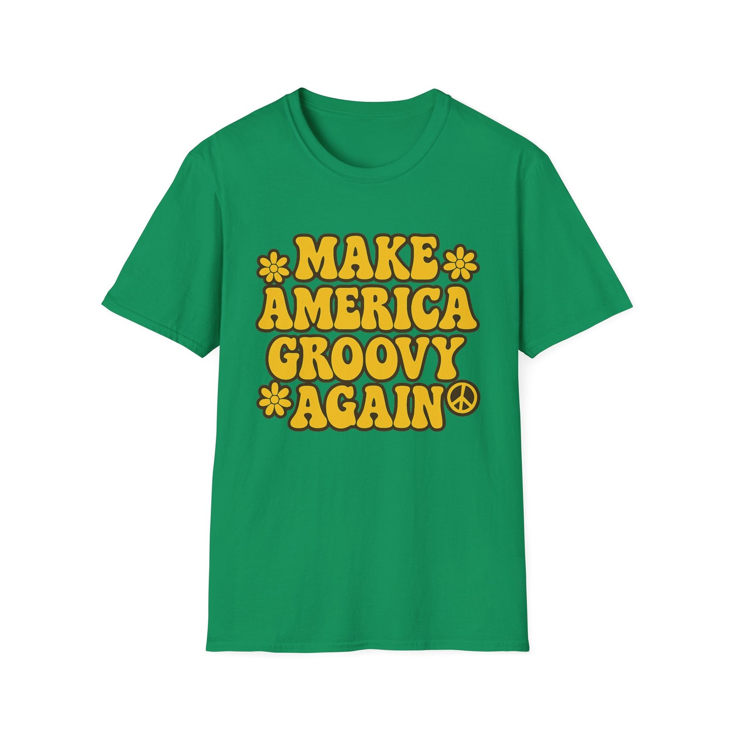 Make America Groovy Again Shirt – Funny Retro Hippie Tee with Peace Sign – Gift for Old Souls, Vintage Lovers, Flower Child Friends