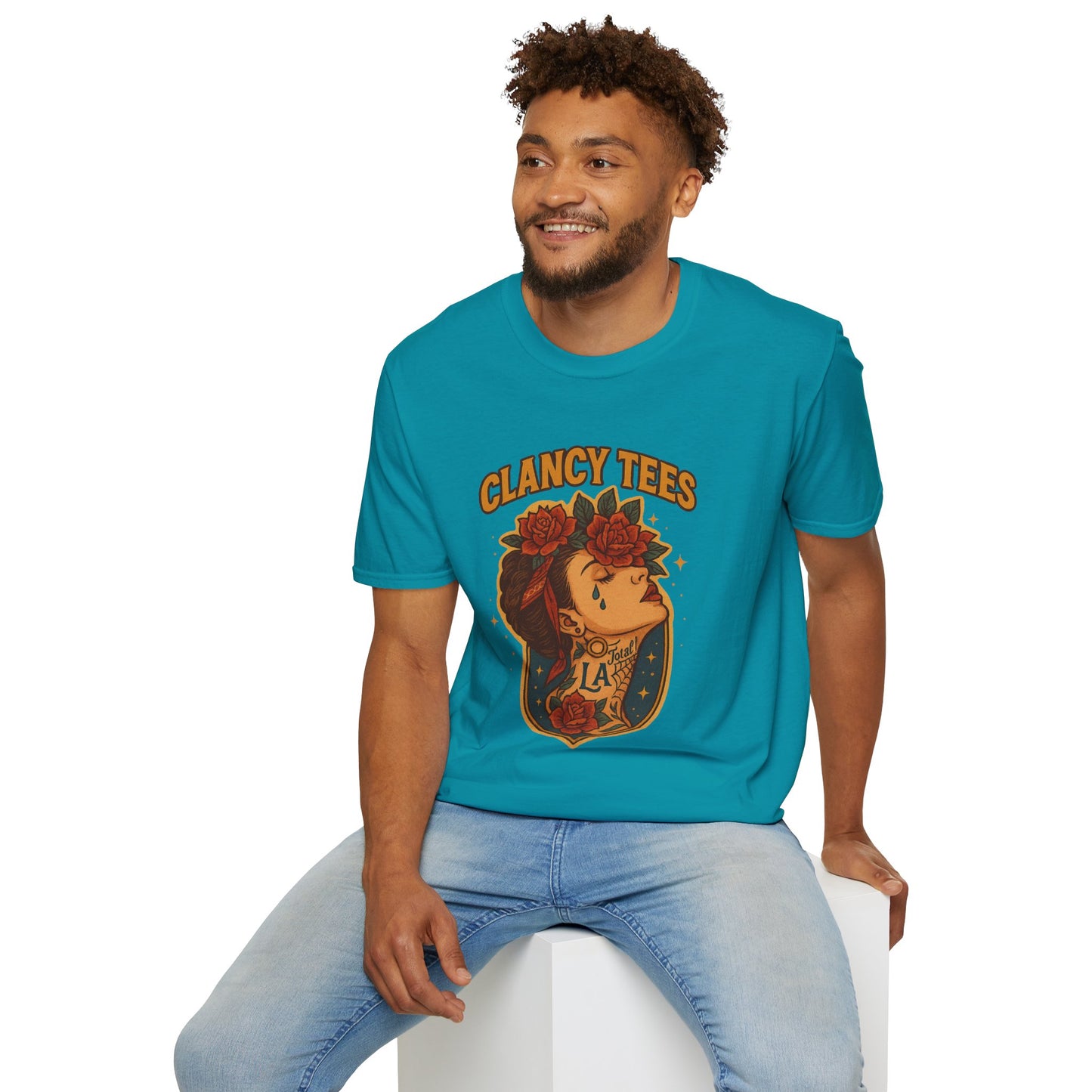 Unisex Tattoo Graphic Tee with Floral Design, Casual Everyday Wear, Gift for Friends, Fashionable Lounge Top, Cute Summer Shirt