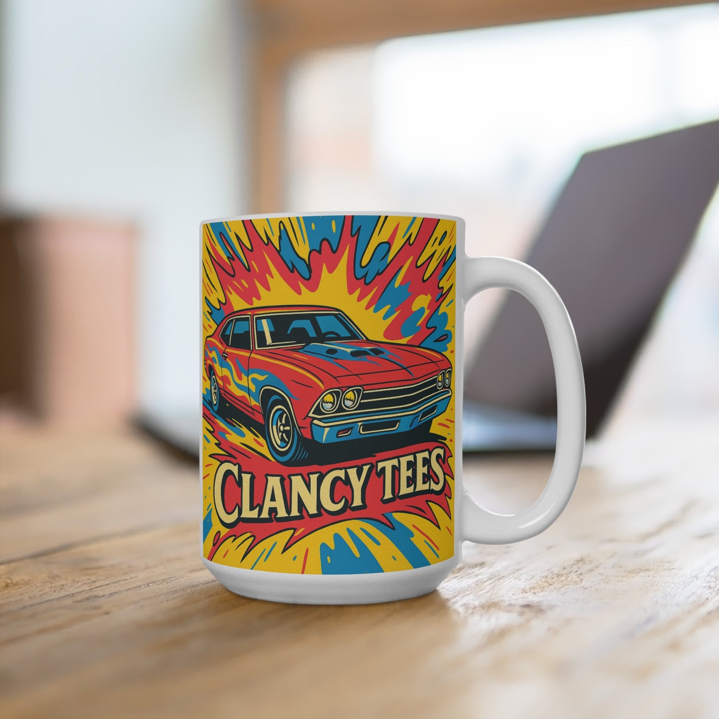 Muscle Car Coffee Mug Retro Hot Rod Cup Bold Classic Auto Artwork Gift For Car Lovers