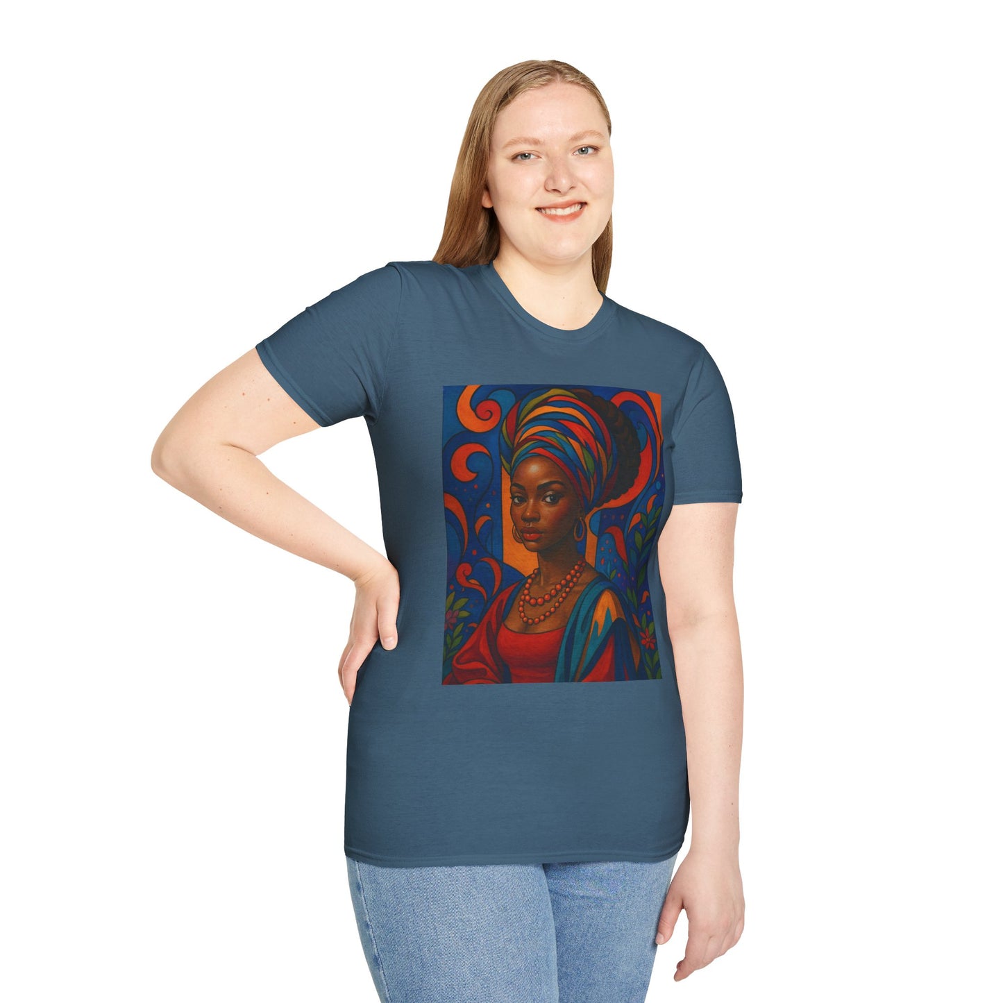Afrocentric Queen T Shirt Bold Colorful African Art Tee for Black Women Melanin Magic Lovers Cultural Pride Streetwear and Afro Art Enthusiasts