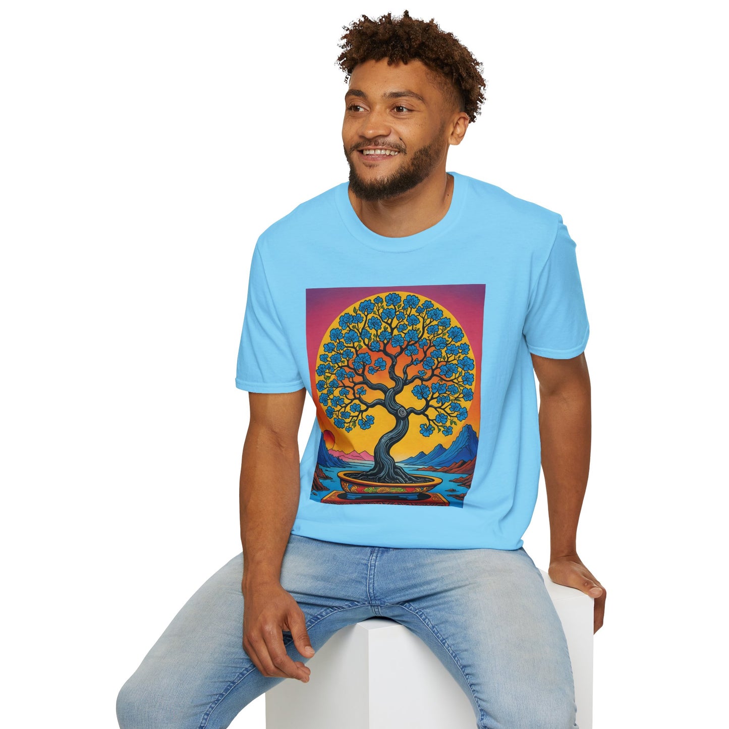 Spiritual Tree Graphic T-Shirt | Unisex Softstyle Tee | Nature Lover Gift | Bohemian Apparel | Yoga Shirt | Eco-Friendly Clothing | Art Tee