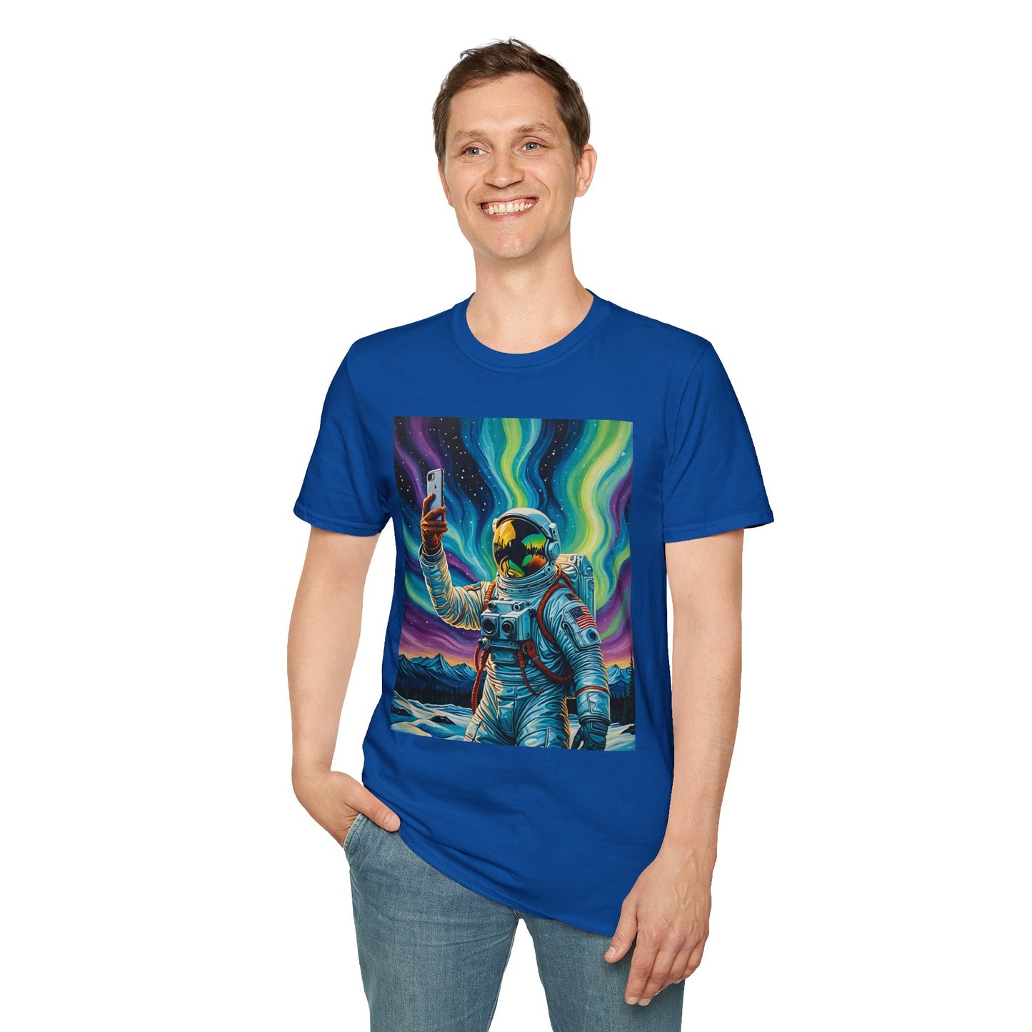 Vibrant Astronaut T-Shirt - Cosmic Vibes, Space Lover Gift, Unisex Casual Wear, Unique Graphic Tee, Festival Fashion
