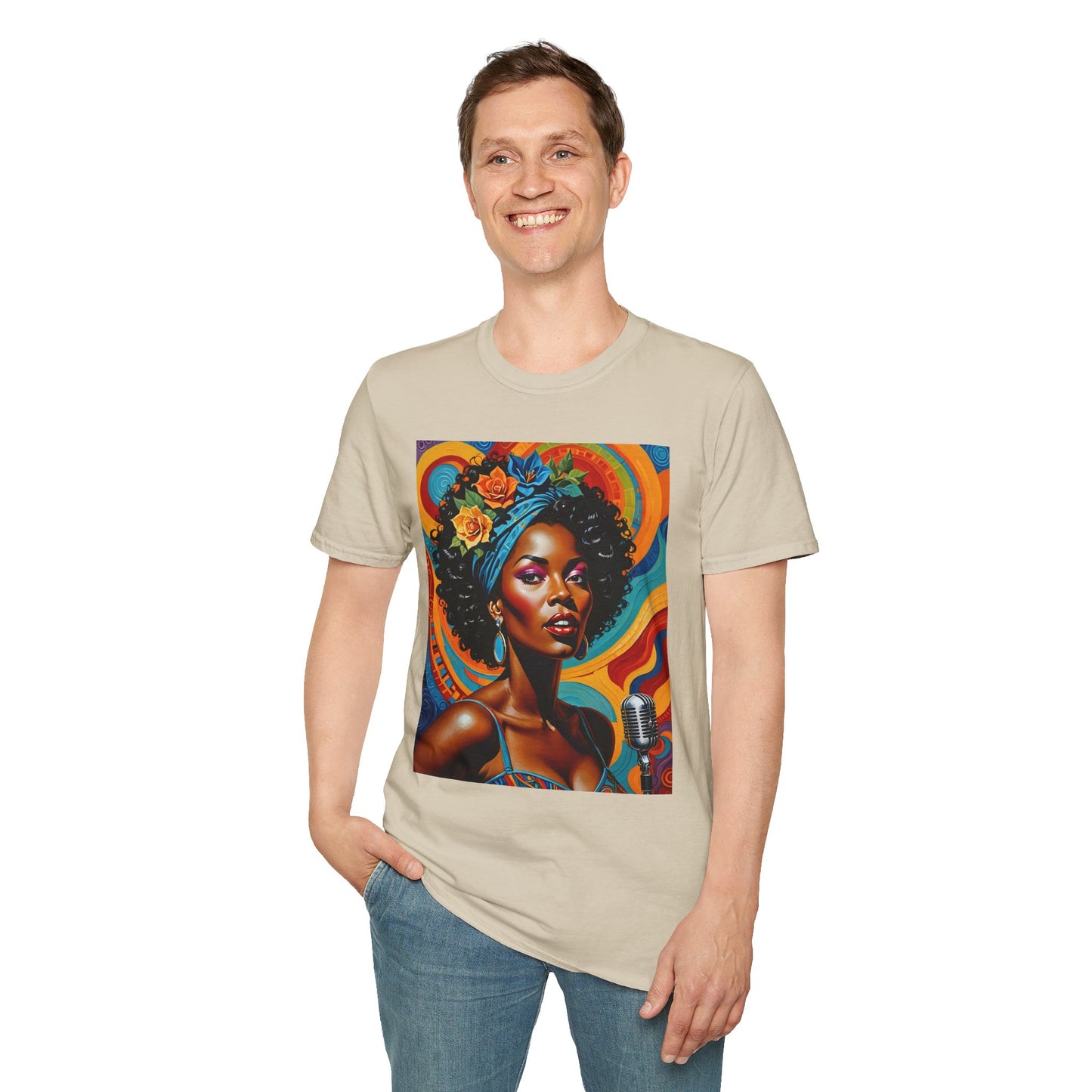 Afrofuturist Soul Singer T Shirt Cosmic Jazz Graphic Tee Retro Funk Fashion Music Artwork Top Gift for Soul Fans
