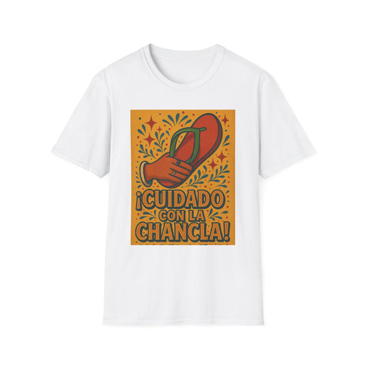 Cuidado Con La Chancla T-Shirt Funny Spanish Graphic Tee Latin Humor Shirt Fiesta Party Shirt Gift for Hispanic Friends Gift for Moms Gift for Abuela