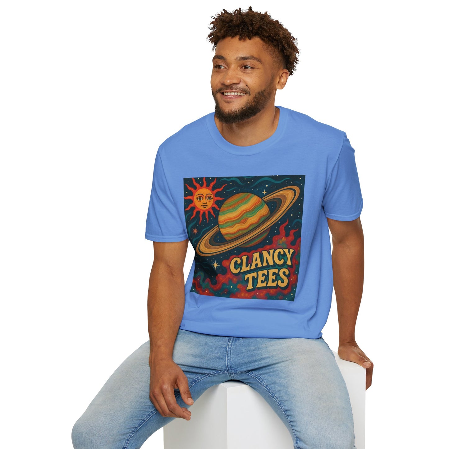 Saturn Sun Shirt – Retro Psychedelic Planet Graphic Tee with Groovy Outer Space Art – Gift for Astronomers, Daydreamers, and Cosmic Wanderers