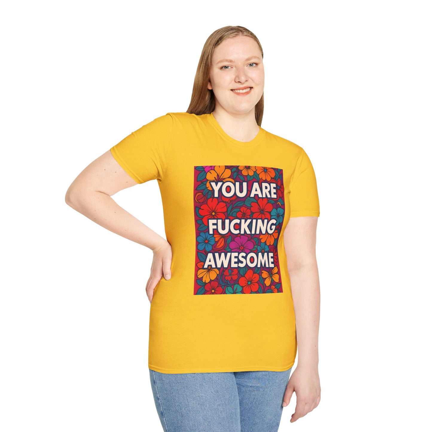 Colorful Inspirational Graphic T-Shirt, You Are Awesome Tee, Gift for Friends, Motivational Shirt, Casual Wear, Summer Vibes