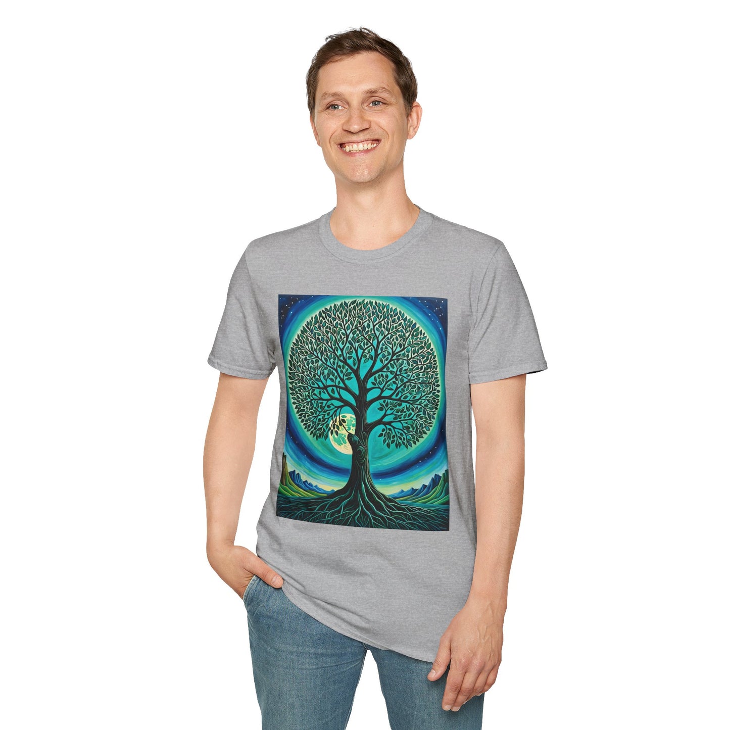 Tree of Life T-Shirt – Cosmic Nature Graphic Tee – Gift for Spiritual Friends, Psychedelic Art Lovers, and Mindful Hippie Souls