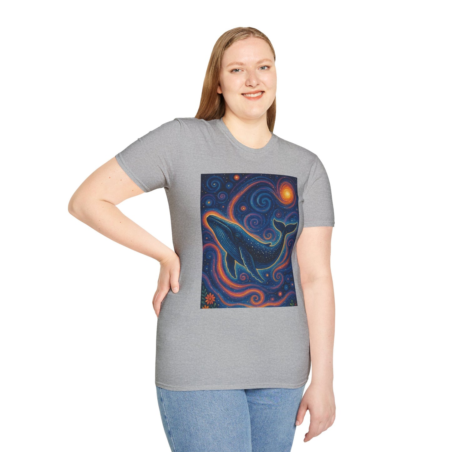 Cosmic Whale T-Shirt – Surreal Space Ocean Graphic Tee – Spiritual Whale Shirt Gift for Dreamers, Stargazers, Nature Nerds & Trippy Art Collectors