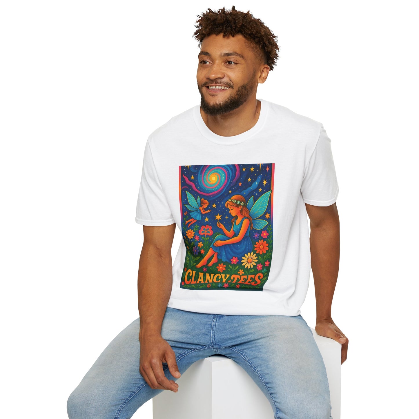 Fairy Garden T-Shirt Whimsical Fantasy Graphic Tee Cosmic Nature Shirt Gift for Dreamers Gift for Fairy Lovers Vibrant Magical Artwork