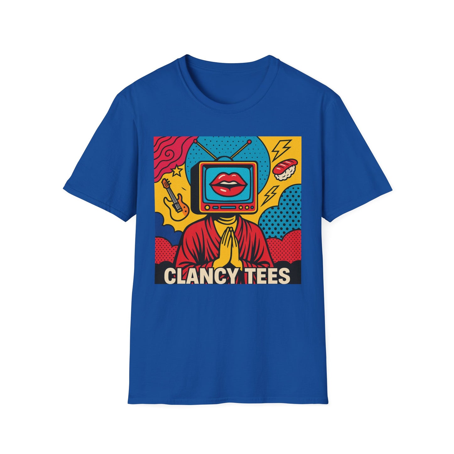 Pop Art TV Head T Shirt for Creatives Graphic Tee for Artists Gift for Surreal Art Lovers Unisex Visual Commentary Shirt