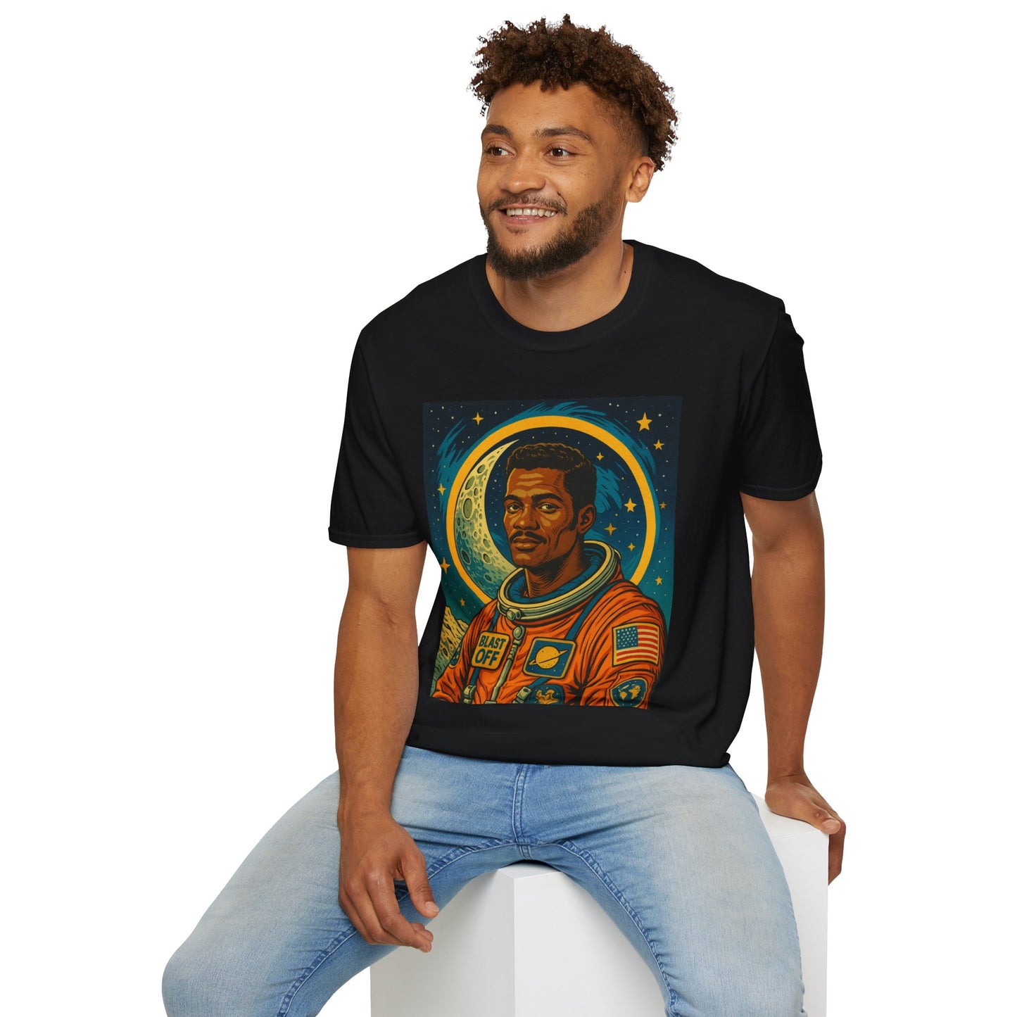 Afrofuturist Astronaut Shirt – Retro Space Art Tee – Gift for Sci-Fi Fans, Black Space History Buffs, Dreamers, Visionaries, and Cosmic Thinkers