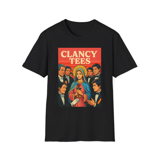 Vintage Virgin Mary Graphic T-Shirt, Softstyle Madonna Tee for Casual Wear, Perfect Gift for Holidays, Retro Clothing, Unisex Tees