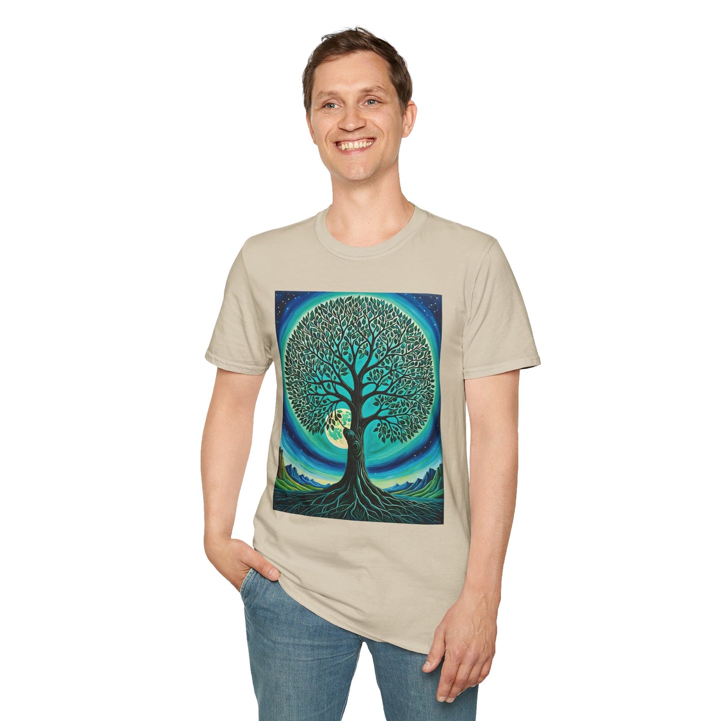 Tree of Life T-Shirt – Cosmic Nature Graphic Tee – Gift for Spiritual Friends, Psychedelic Art Lovers, and Mindful Hippie Souls