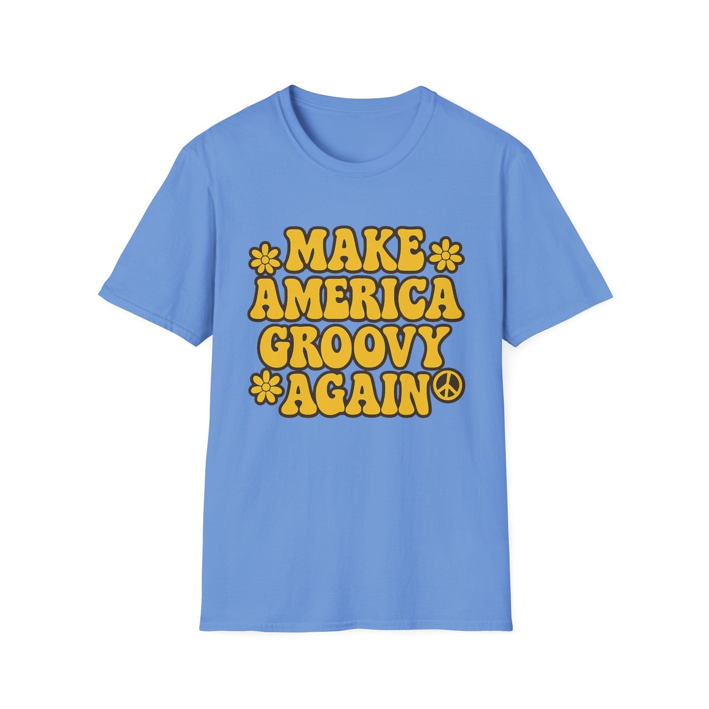 Make America Groovy Again Shirt – Funny Retro Hippie Tee with Peace Sign – Gift for Old Souls, Vintage Lovers, Flower Child Friends