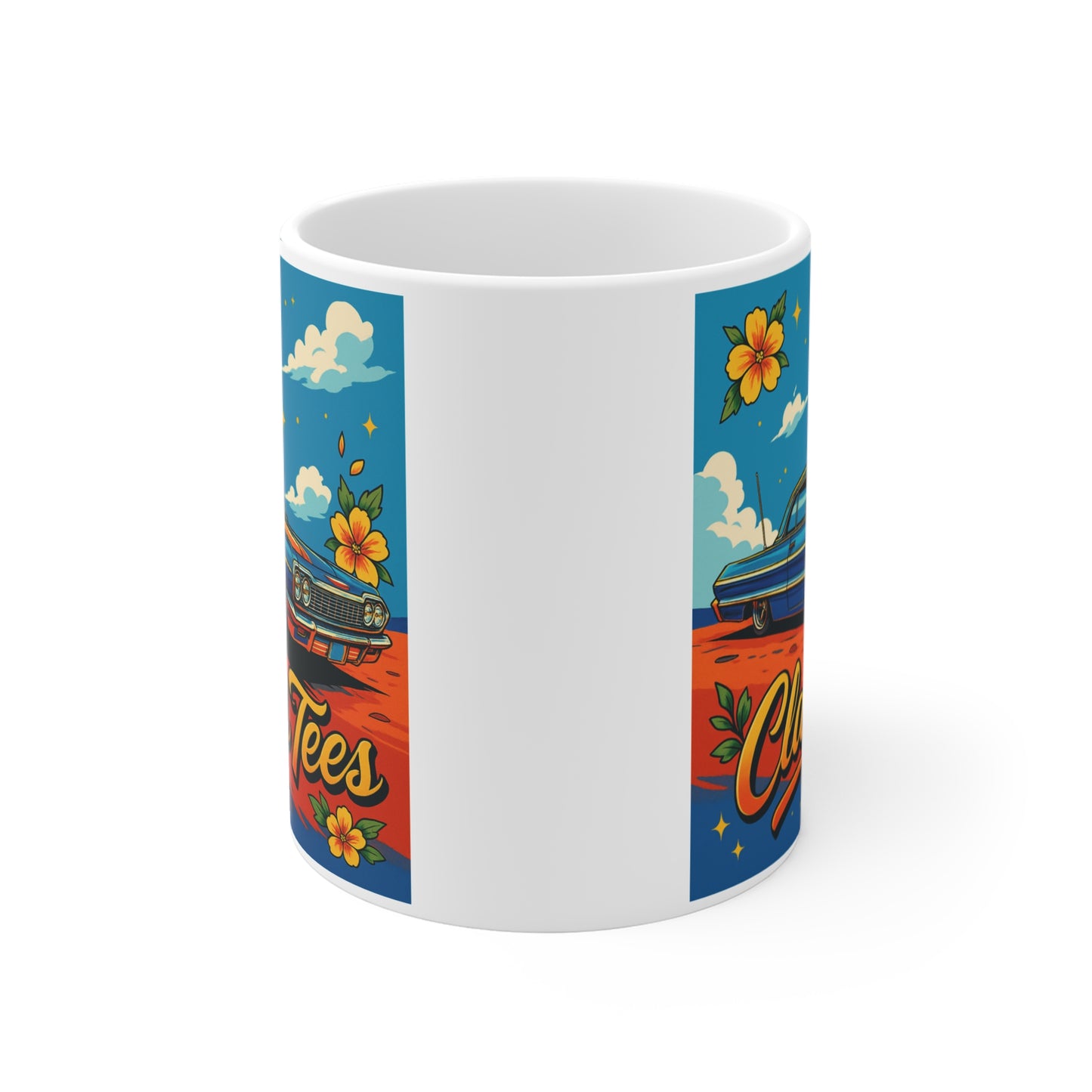 Lowrider Classic Car Coffee Mug Clancy Tees Retro Cruiser Ceramic Mug Chicano Style Gift For Drivers