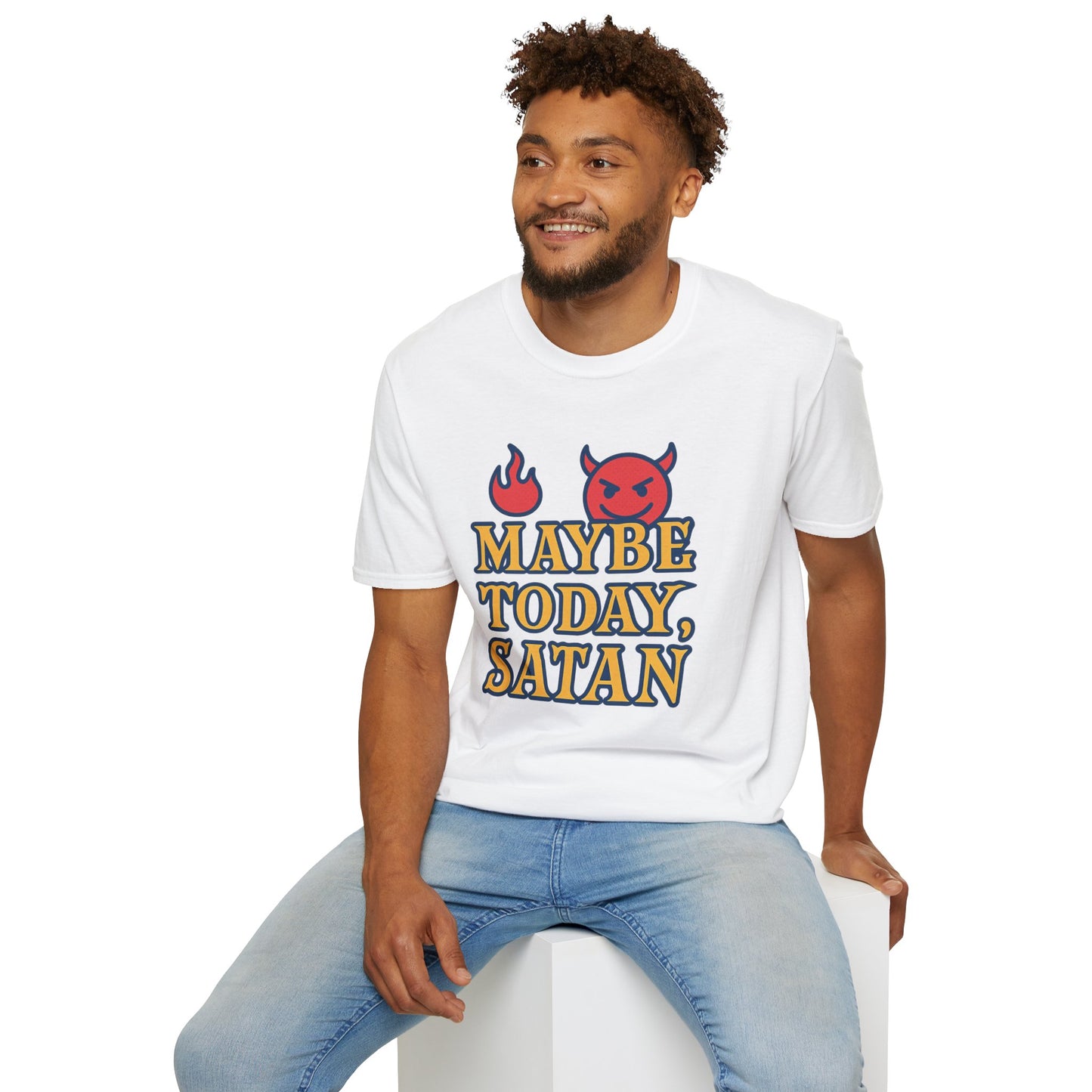Maybe Today Satan Shirt – Funny Sarcastic Devil Tee | Bold Anti-Motivation Graphic | Snarky Spiritual Humor Shirt | Clancy Tees Original