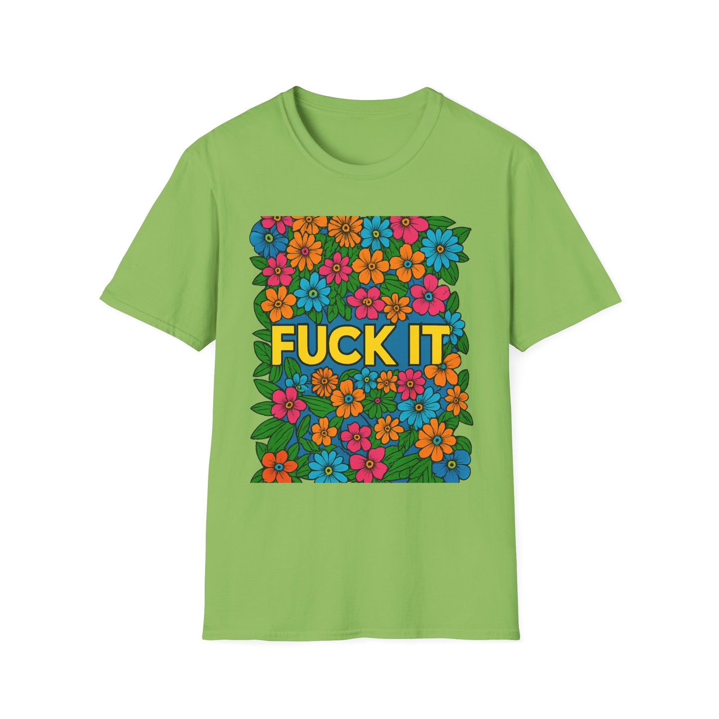 Colorful Floral Graphic T-Shirt, Casual Wear, Gift for Friends, Relaxed Style, Summer Outfit, Fun Statement Tee