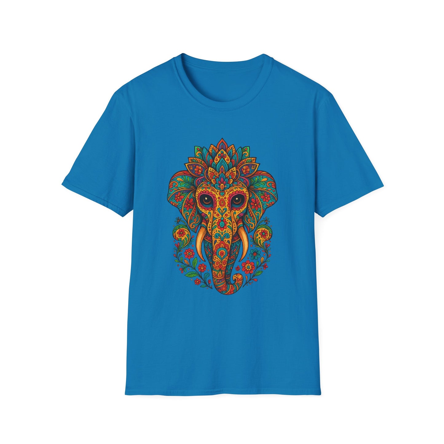 Boho Elephant Shirt Psychedelic Floral Head Art Tee Gift for Spiritual Seekers Animal Lovers and Mindful Hippies with a Love for Earthy Trippy Vibes