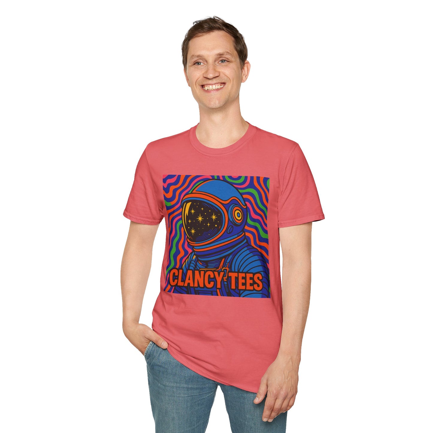 Cosmic Astronaut T-Shirt - Unisex Softstyle Tee, Space Lover Gift, Retro Vibes, Festival Wear, Graphic Tee