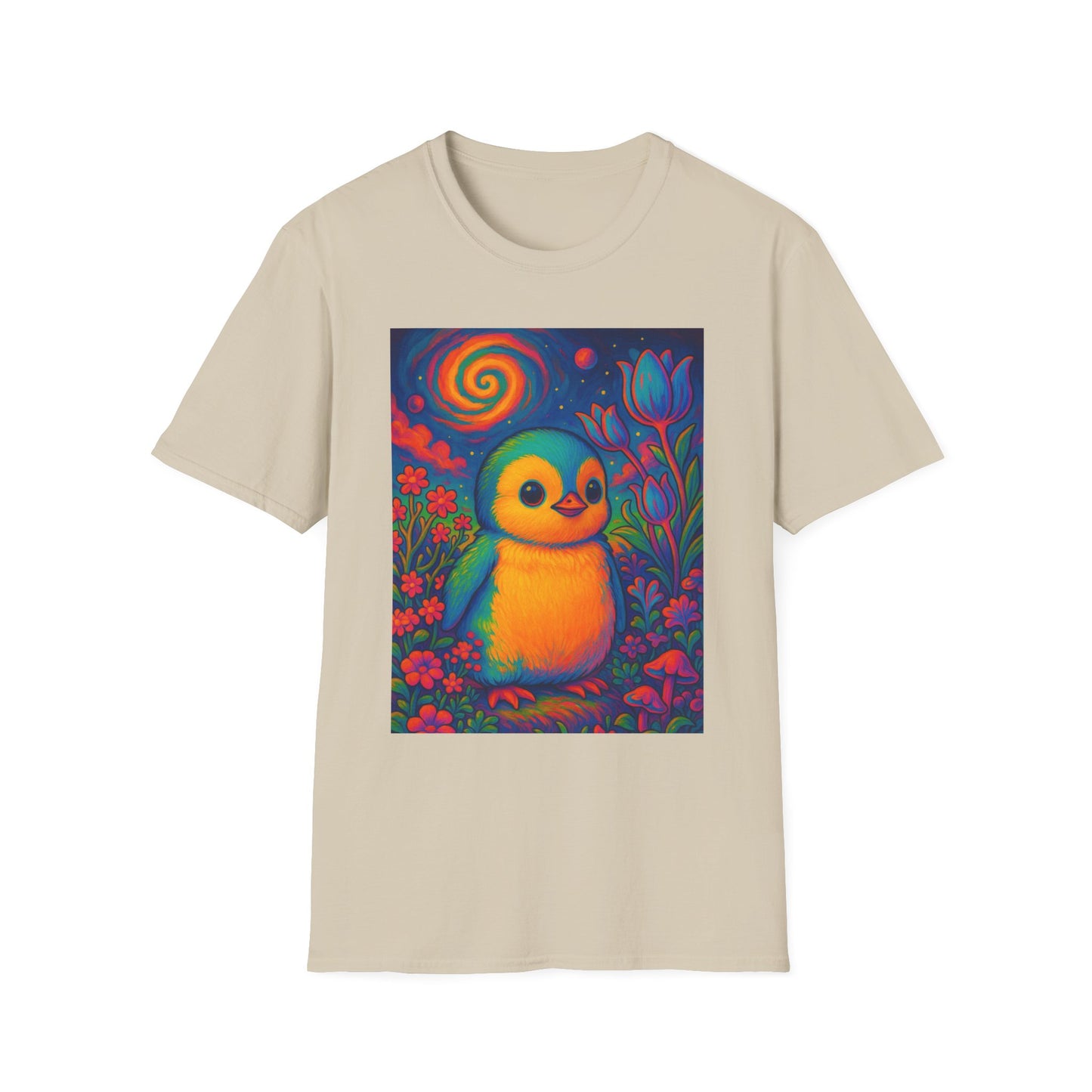 Psychedelic Baby Penguin T-Shirt – Trippy Cute Animal Tee – Gift for Penguin Lovers – Groovy Nature Shirt for Weirdos, Hippies, and Art Freaks