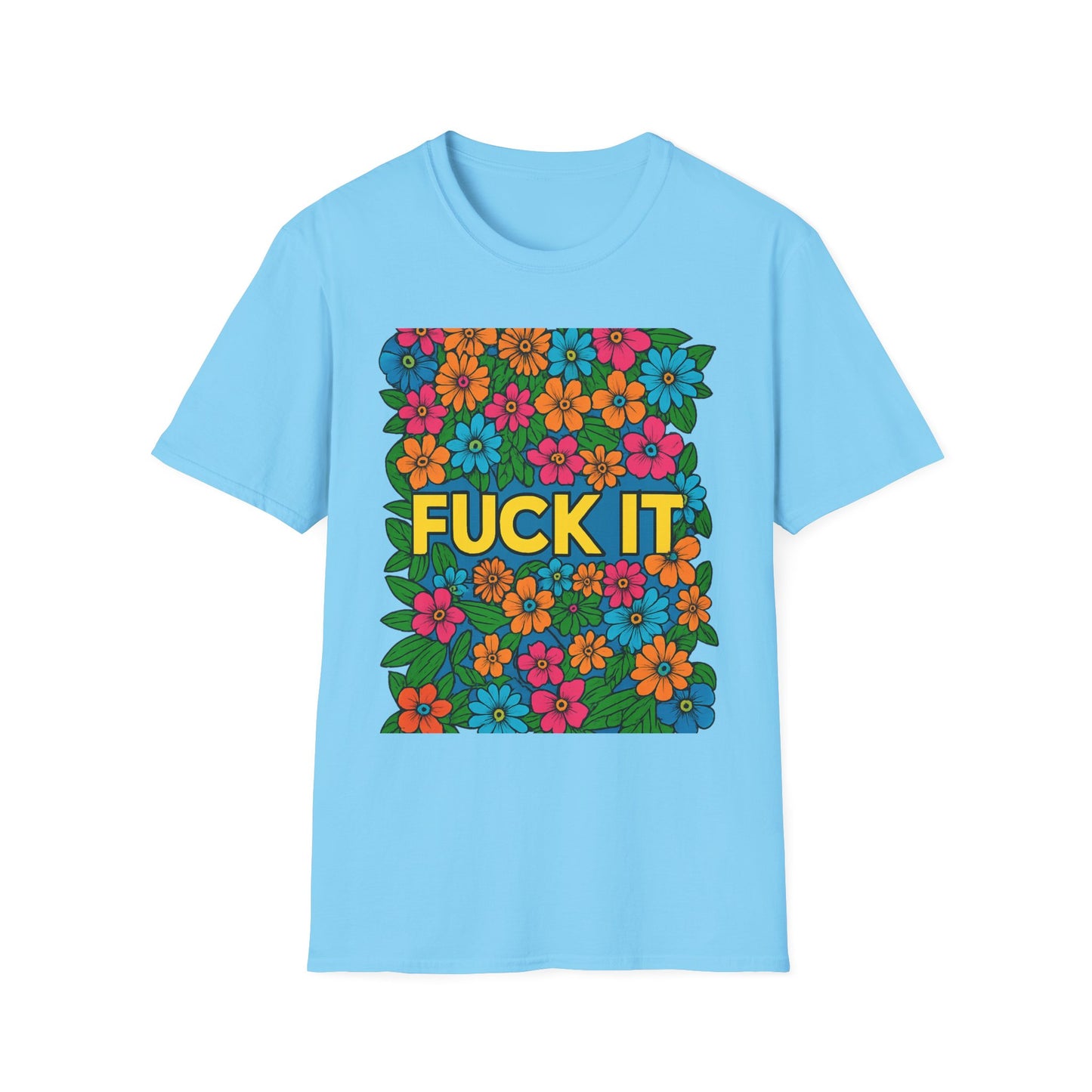 Colorful Floral Graphic T-Shirt, Casual Wear, Gift for Friends, Relaxed Style, Summer Outfit, Fun Statement Tee