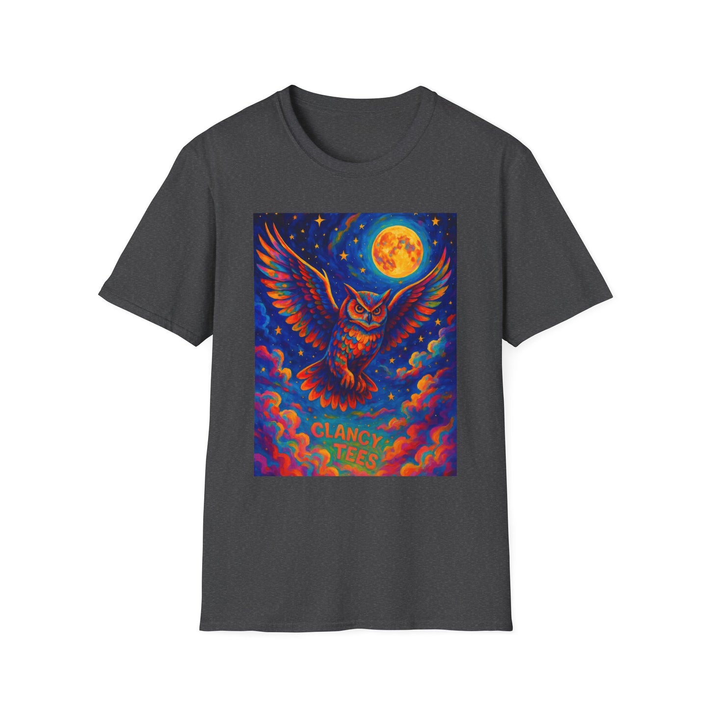 Psychedelic Owl T-Shirt Trippy Full Moon Graphic Tee | Surreal Bird Aesthetic Shirt | Gift for Dreamers and Night Owls | Bold Fantasy Art Top