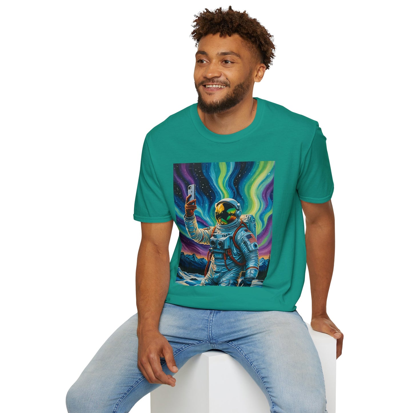 Vibrant Astronaut T-Shirt - Cosmic Vibes, Space Lover Gift, Unisex Casual Wear, Unique Graphic Tee, Festival Fashion