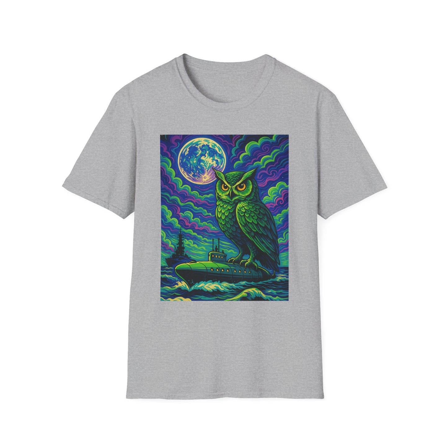 Psychedelic Owl T-Shirt – Trippy Moonlight Animal Tee – Gift for Night Owls, Nature Lovers, Surreal Art Fans & Creatures of the Cosmic Forest