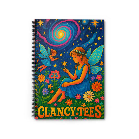 Fairy Notebook – Magical Fantasy Journal with Enchanted Garden Art, Cosmic Fairy Spiral Notebook, Whimsical Writing Journal, Gift for Dreamers and Creatives