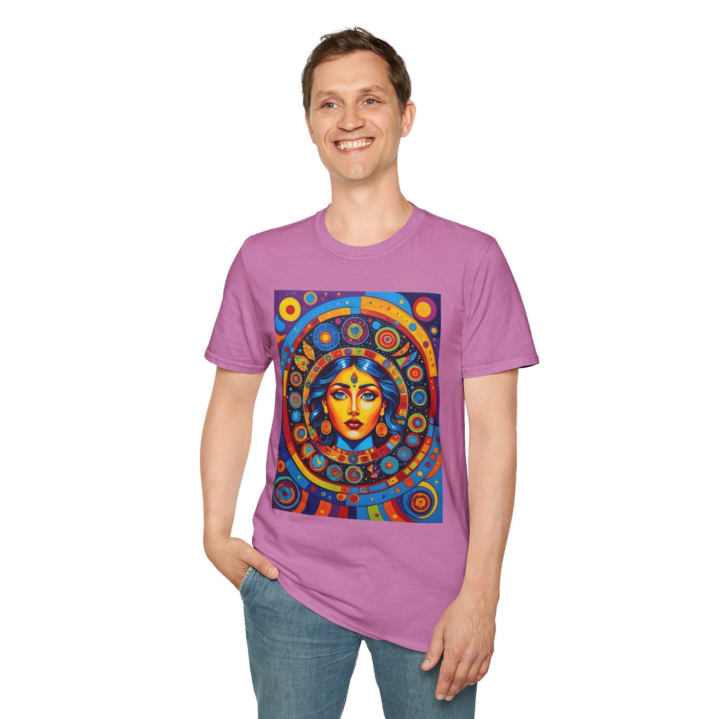 Vibrant Art T-Shirt - Unisex Softstyle Tee, Colorful Graphic Shirt, Gift for Art Lovers, Perfect for Casual Wear, Unique Statement Piece