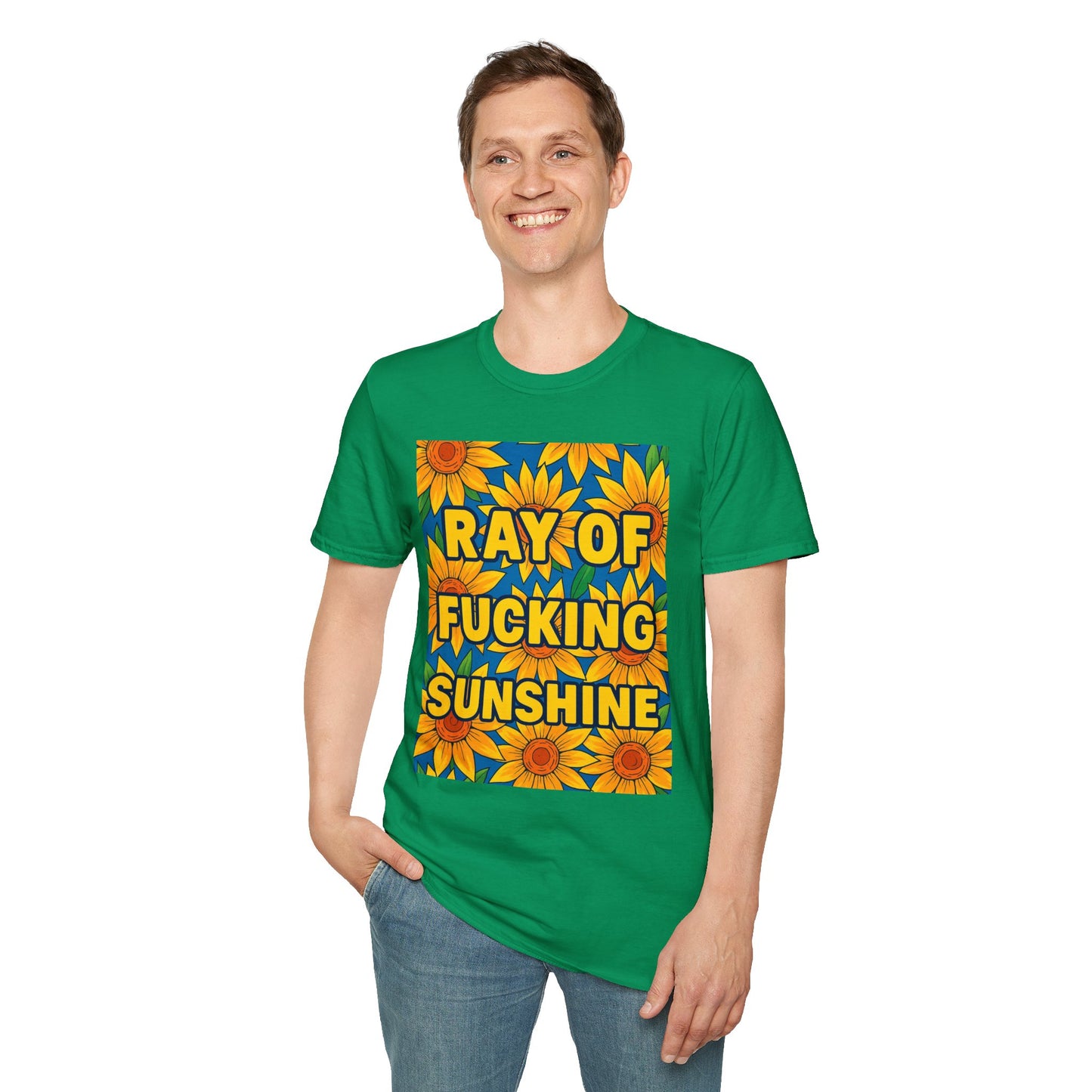 Cheerful Graphic Tee: "Ray of Fucking Sunshine" Unisex Softstyle T-Shirt | Gift for Friends, Casual Wear, Summer Vibes, Birthday Gift, [...]