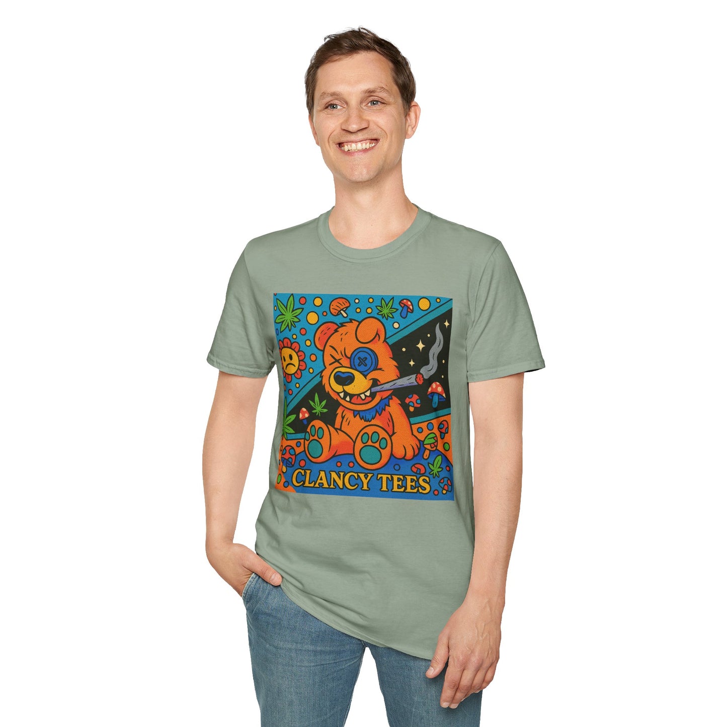 Vibrant Animal Graphic T-Shirt, Casual Tee for Pet Lovers, 420 Friendly Gift, Retro Style, Summer Wear, Fun Everyday Top
